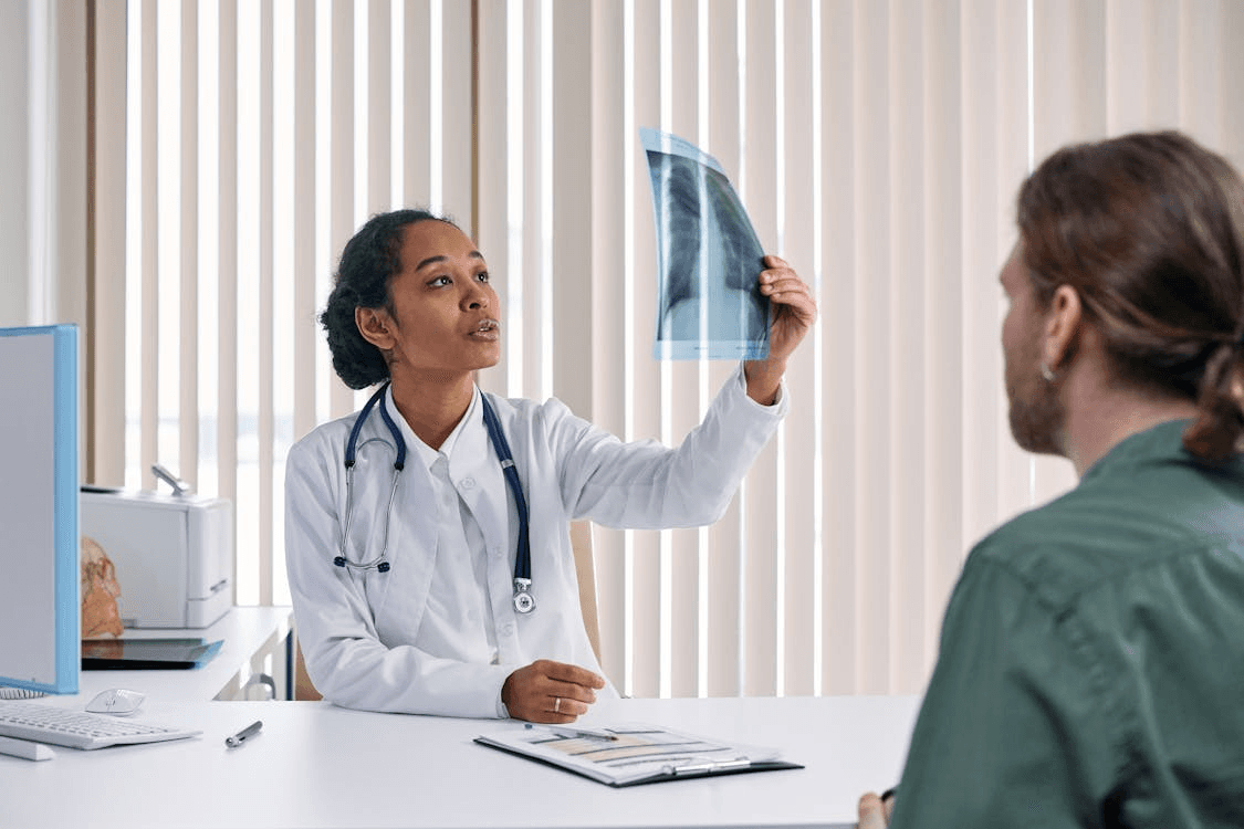 Doctor reviewing care options with a patient