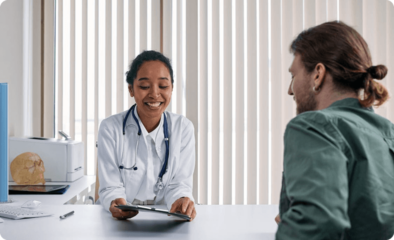 Doctor and patient consultation