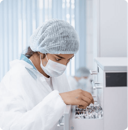 Healthcare professional in clinical setting