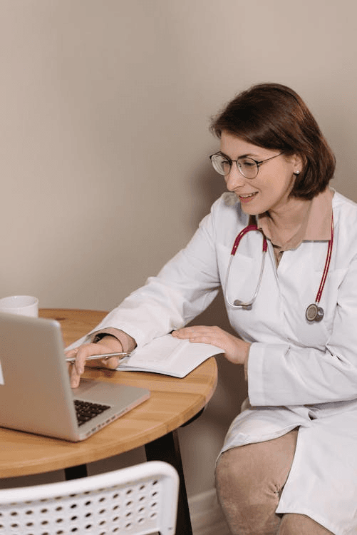 Doctor offering phone or video visit